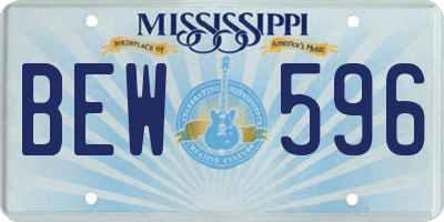 MS license plate BEW596