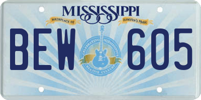 MS license plate BEW605