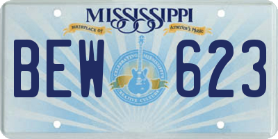 MS license plate BEW623