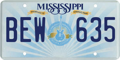 MS license plate BEW635