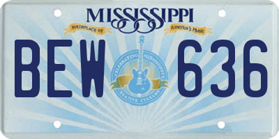 MS license plate BEW636