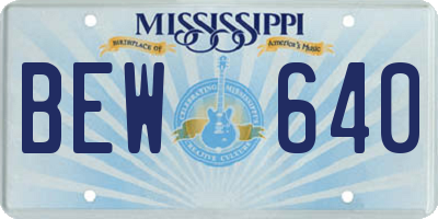 MS license plate BEW640