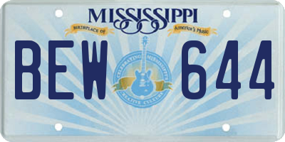 MS license plate BEW644