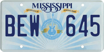 MS license plate BEW645