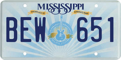 MS license plate BEW651