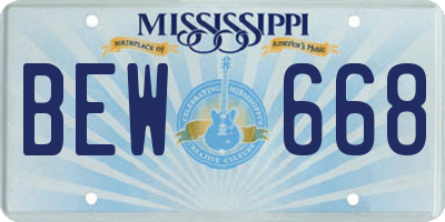 MS license plate BEW668