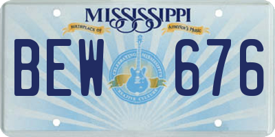 MS license plate BEW676
