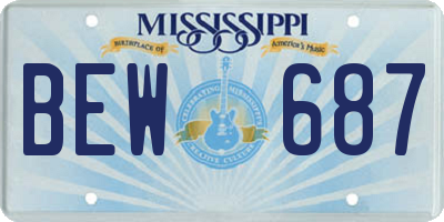 MS license plate BEW687