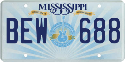 MS license plate BEW688