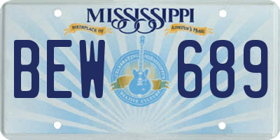 MS license plate BEW689