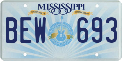 MS license plate BEW693