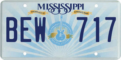 MS license plate BEW717
