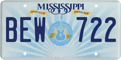 MS license plate BEW722