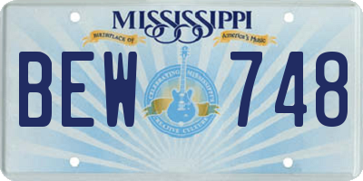 MS license plate BEW748