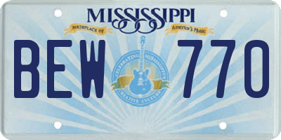 MS license plate BEW770