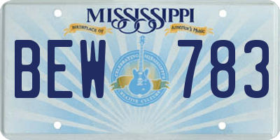 MS license plate BEW783