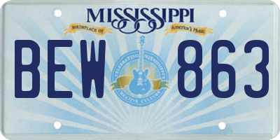 MS license plate BEW863