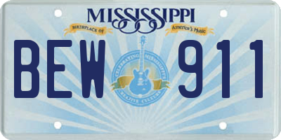 MS license plate BEW911