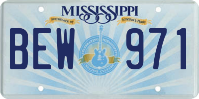 MS license plate BEW971