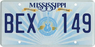 MS license plate BEX149