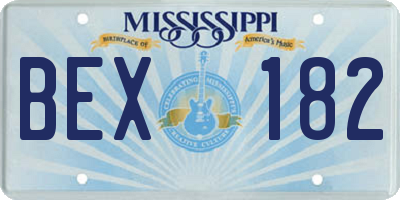 MS license plate BEX182