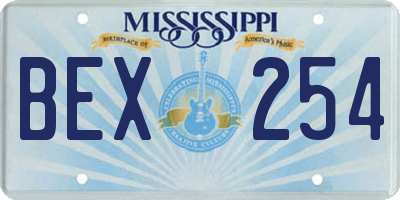MS license plate BEX254
