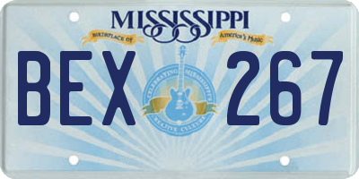 MS license plate BEX267