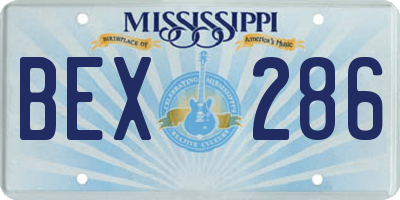 MS license plate BEX286