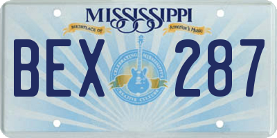 MS license plate BEX287