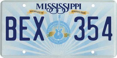 MS license plate BEX354
