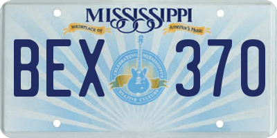 MS license plate BEX370
