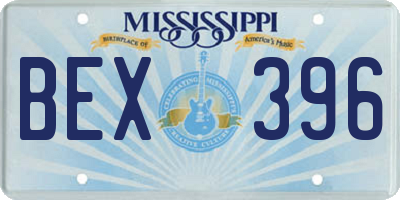 MS license plate BEX396