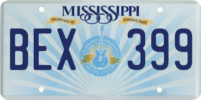 MS license plate BEX399