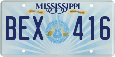 MS license plate BEX416