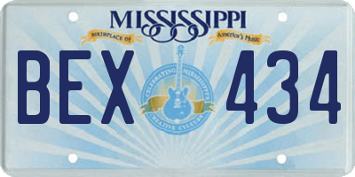 MS license plate BEX434