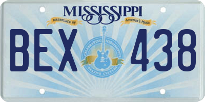 MS license plate BEX438