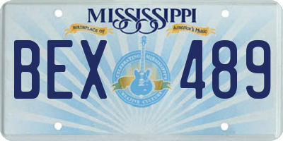MS license plate BEX489