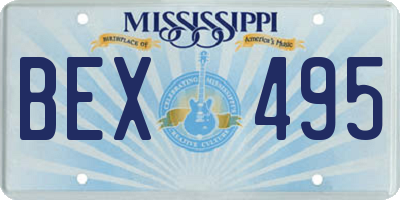 MS license plate BEX495