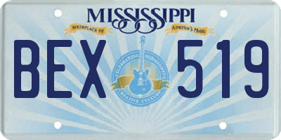 MS license plate BEX519