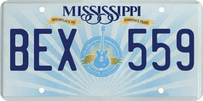 MS license plate BEX559