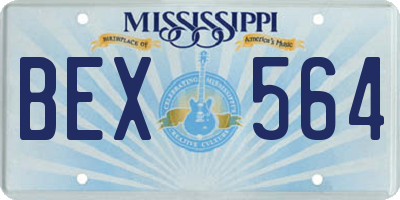 MS license plate BEX564