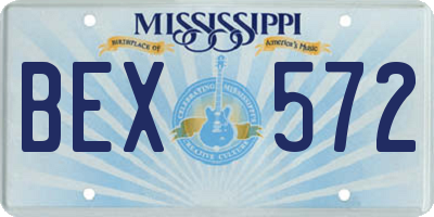 MS license plate BEX572