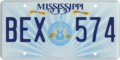 MS license plate BEX574