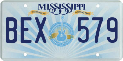 MS license plate BEX579