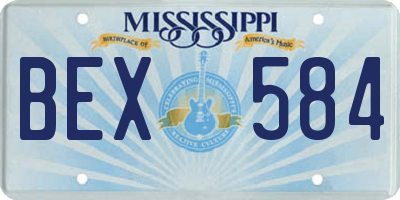 MS license plate BEX584