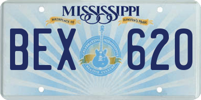 MS license plate BEX620