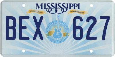 MS license plate BEX627