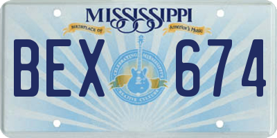 MS license plate BEX674