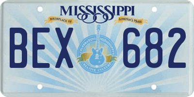 MS license plate BEX682