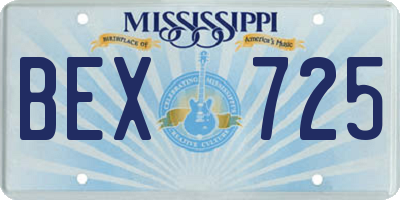 MS license plate BEX725